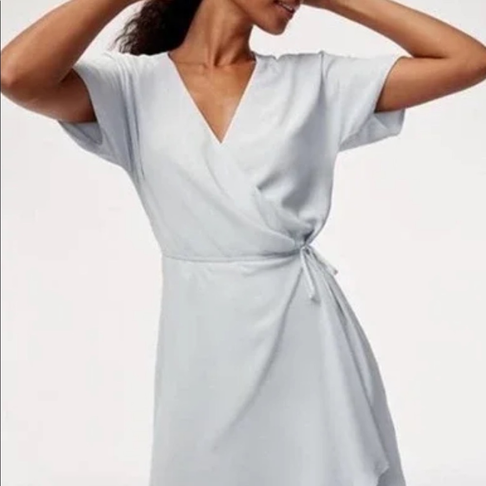 Aritzia Babaton Blue Wallace Wrap Dress - Small